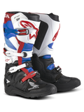 Alpinestars Honda Tech 7 Enduro Drystar®, bottes de moto enduro, rouge, bleu, noir et blanc, multiples boucles ajustables, logo Honda, protection robuste, conception montante pour le soutien de la cheville