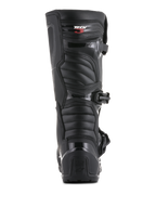 Bottes Alpinestars Tech 3 Enduro, vue arrière, noir, avec contrefort de talon en TPU, logo Tech Series et panneaux flexibles côtelés, chaussures de protection durables pour le motocross et le tout-terrain
