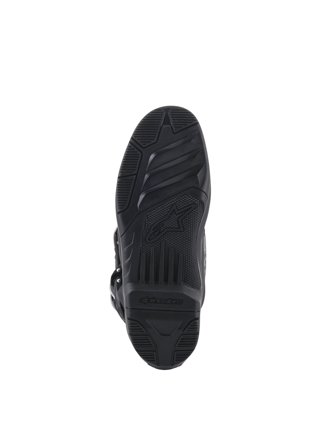 Alpinestars Tech 5, bottes de motocross noires, semelle à double composé remplaçable avec texture haute adhérence et logo