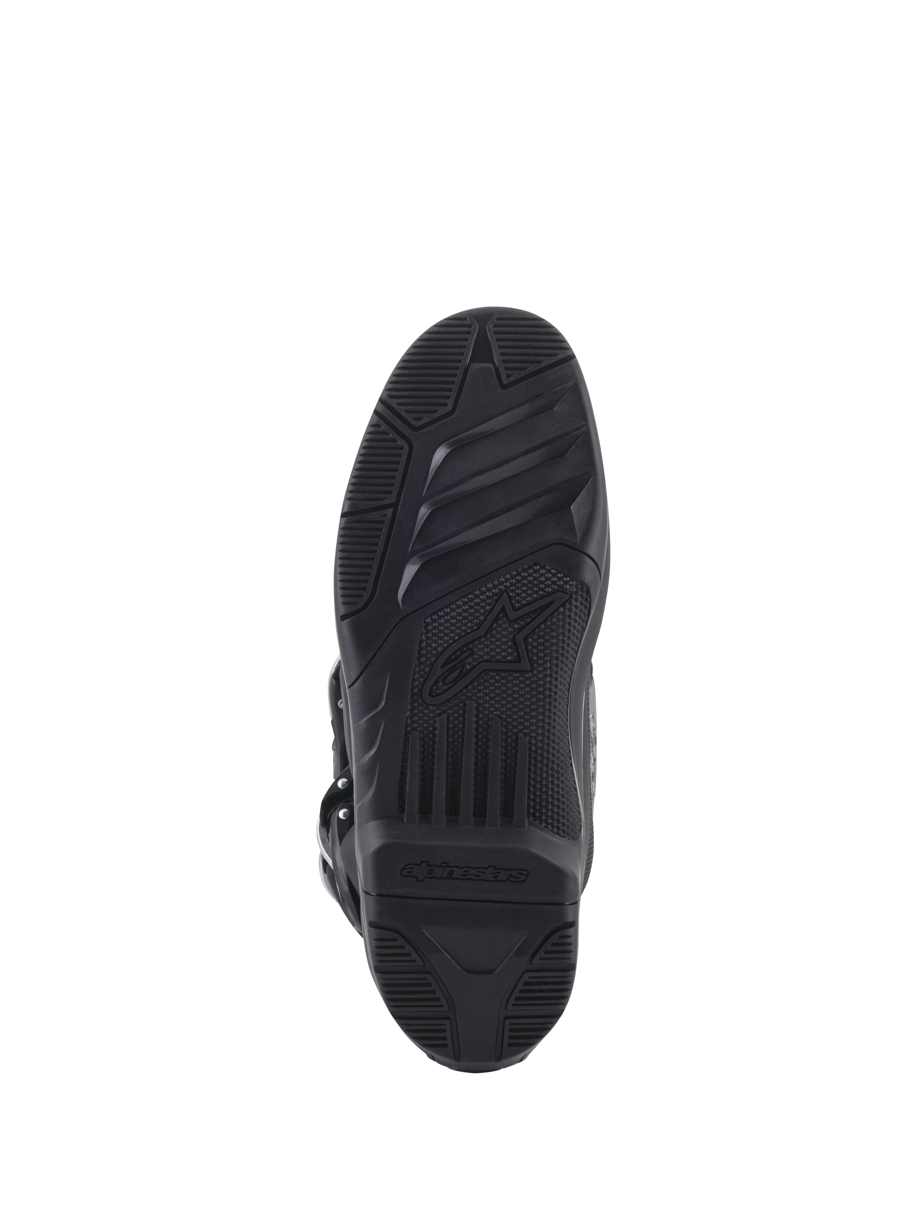 Alpinestars Tech 5, bottes de motocross noires, semelle à double composé remplaçable avec texture haute adhérence et logo