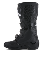 Alpinestars Tech 5, bottes de motocross noires avec pivot biomécanique et plaque tibiale en TPU, protection moto mixte.