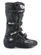 Alpinestars Tech 5, bottes de motocross mixtes, noires, certifiées CE, boucles en aluminium et coque TPU.