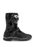Alpinestars Belize Drystar Boots, bottes d'aventure et de touring noires, design mi-hauteur avec double boucle réglable, semelle extérieure crantée robuste pour l'adhérence, panneaux de protection renforcés, logo blanc sur le tibia, chaussures de moto imperméables