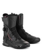 Alpinestars SP-X BOA® Boots, mid-height sport motorcycle boots in Black Black, featuring the side-mounted BOA Fit System dial, Rideknit mesh panels, and TPU protective reinforcements for road riding.