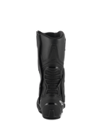 Bottes Alpinestars SMX-6 V3 Drystar®, bottes de moto haute performance, noires, vue arrière avec protecteur de talon en TPU et pont de mollet arrière avec détails en mesh, logo blanc sur le talon