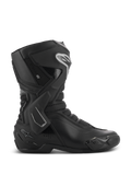 Bottes Alpinestars Stella SMX-6 V3 Drystar, bottes de moto pour femme, noires avec accents argentés, membrane Drystar imperméable, dotées d'une plaque de tibia en TPU, d'une protection de cheville et d'un slider d'orteil, équipement de pilotage haute performance