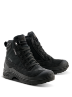 Alpinestars Bottes Judy Waterproof pour femme, bottes de moto noires, design inspiré des bottes de combat avec fermeture à lacets, étiquette waterproof, construction en daim et textile, semelle en caoutchouc robuste pour le confort à moto et à pied