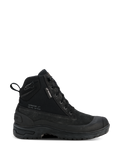 Alpinestars Woman Judy Waterproof Boots, bottes de moto urbaines pour femme, noires, style combat montant avec lacets à l'avant, semelle épaisse et robuste, étiquette imperméable et languette de tirage à l'arrière, finition en daim mat et textile