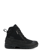 Alpinestars Woman Judy Waterproof Boots, bottes de moto urbaines pour femme, noires, style combat montant avec lacets à l'avant, semelle épaisse et robuste, étiquette imperméable et languette de tirage à l'arrière, finition en daim mat et textile
