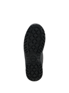 Bottes imperméables Alpinestars Judy pour femme, bottes de moto noires, vue de dessous de la semelle extérieure en caoutchouc robuste, motif de traction texturé pour une adhérence et une durabilité accrues, avec le logo Stella