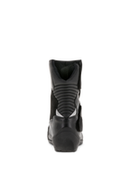 Bottes Alpinestars Stella Valencia Waterproof pour femme, noir, vue arrière montrant les zones de flexion en accordéon, bottes de touring moto à tige basse en cuir et daim avec talon texturé