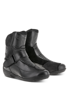 Alpinestars Stella Valencia Waterproof Boots, noir, bottes de touring à coupe basse avec empiècements en cuir et daim, zones flexibles en accordéon et sangle à boucle au cou-de-pied, chaussures de moto imperméables pour femme