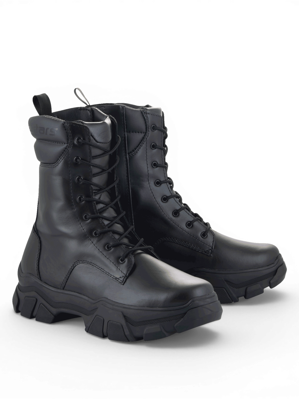 Alpinestars bottes Ava, bottes de moto urbaines pour femme, noires, cuir pleine fleur avec semelles massives, certifiées CE