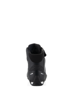 Chaussures Alpinestars Stella Faster-4, chaussures de moto pour femme, noires, vue arrière montrant le col rembourré, le contrefort de talon en TPR renforcé et les inserts réfléchissants, design profilé et performant pour la route