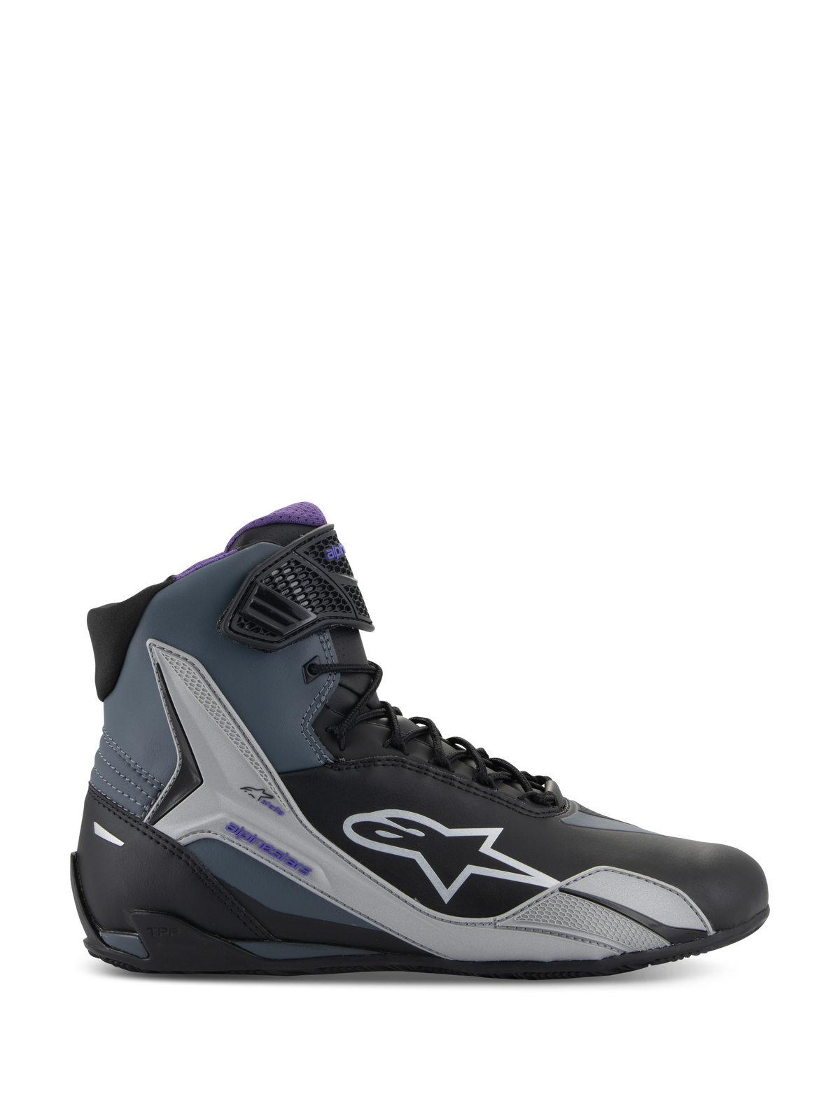 Alpinestars Stella Faster-4, chaussures de moto pour femme, noires et violettes, construction en microfibre protectrice