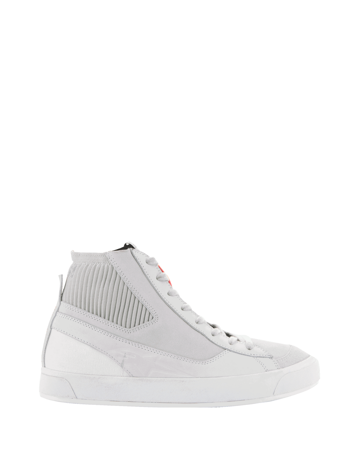 Alpinestars Stated, chaussures de moto urbaines pour homme, blanc et gris froid, en nubuck et toile.
