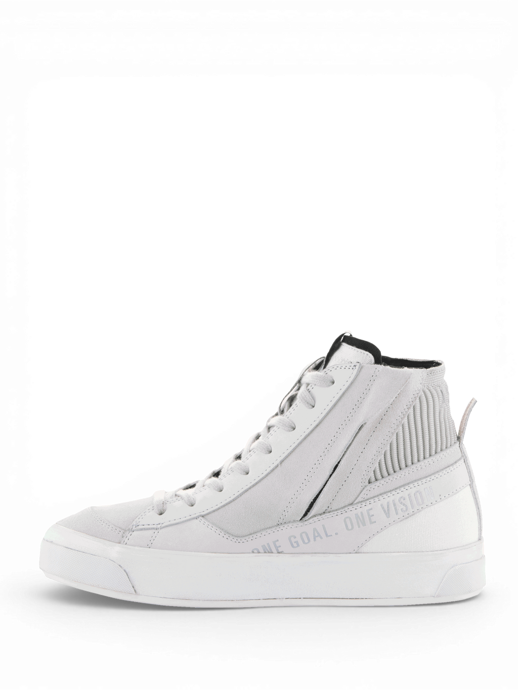 Alpinestars Stella Stated Podium, chaussures de moto urbaines pour femme, blanches et grises, avec zip latéral et semelle vulcanisée, style sneaker rétro épuré