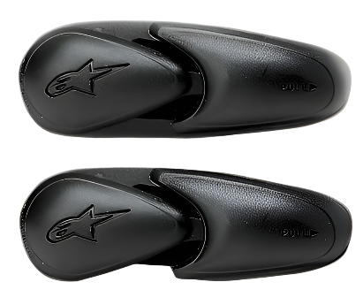 Alpinestars Super SMX 3 Slider, paire de sliders d'orteils de rechange pour bottes de moto, noir, finition mate avec logo étoile Alpinestars embossé, pièce de rechange pour chaussures SMX-3