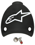 Capuchon de talon remplaçable Alpinestars SMX Plus, pièce de rechange pour bottes de moto, noir et blanc, avec logo Astars blanc et deux vis de montage, construction en plastique durable pour l'entretien des bottes