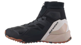 Alpinestars CR-1 Shoes, Motorcycle Riding Shoes, Black and Light Brown, high-top design featuring breathable 3D mesh and textile panels, Alpinestars branding on the heel, textured brown gum sole, technical footwear for warm weather riding