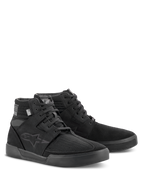 Chaussures de moto Alpinestars Primer, Noir Noir, chaussures de conduite montantes, design urbain décontracté avec construction mixte en textile et daim, logo Astars ton sur ton sur le côté, conçues pour la protection et le confort hors moto