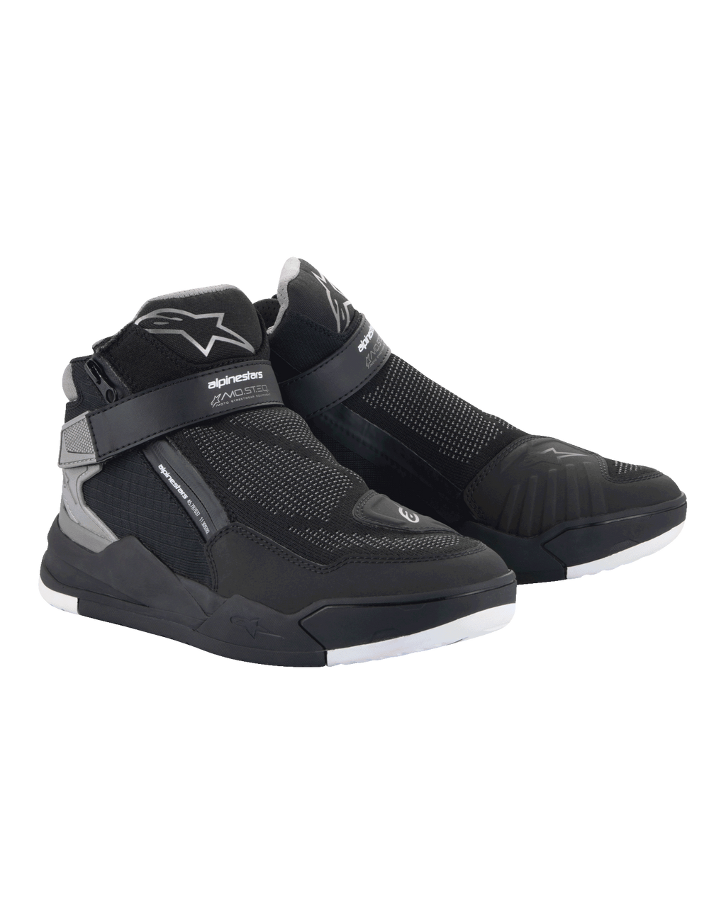 Alpinestars Speedflight Street Shoes, Noir et Gun Metal, chaussures de moto urbaines dotées d'une tige en maille avec renforts en TPU, fermeture à glissière latérale et sangle de cheville à boucles et crochets, design contemporain inspiré des baskets