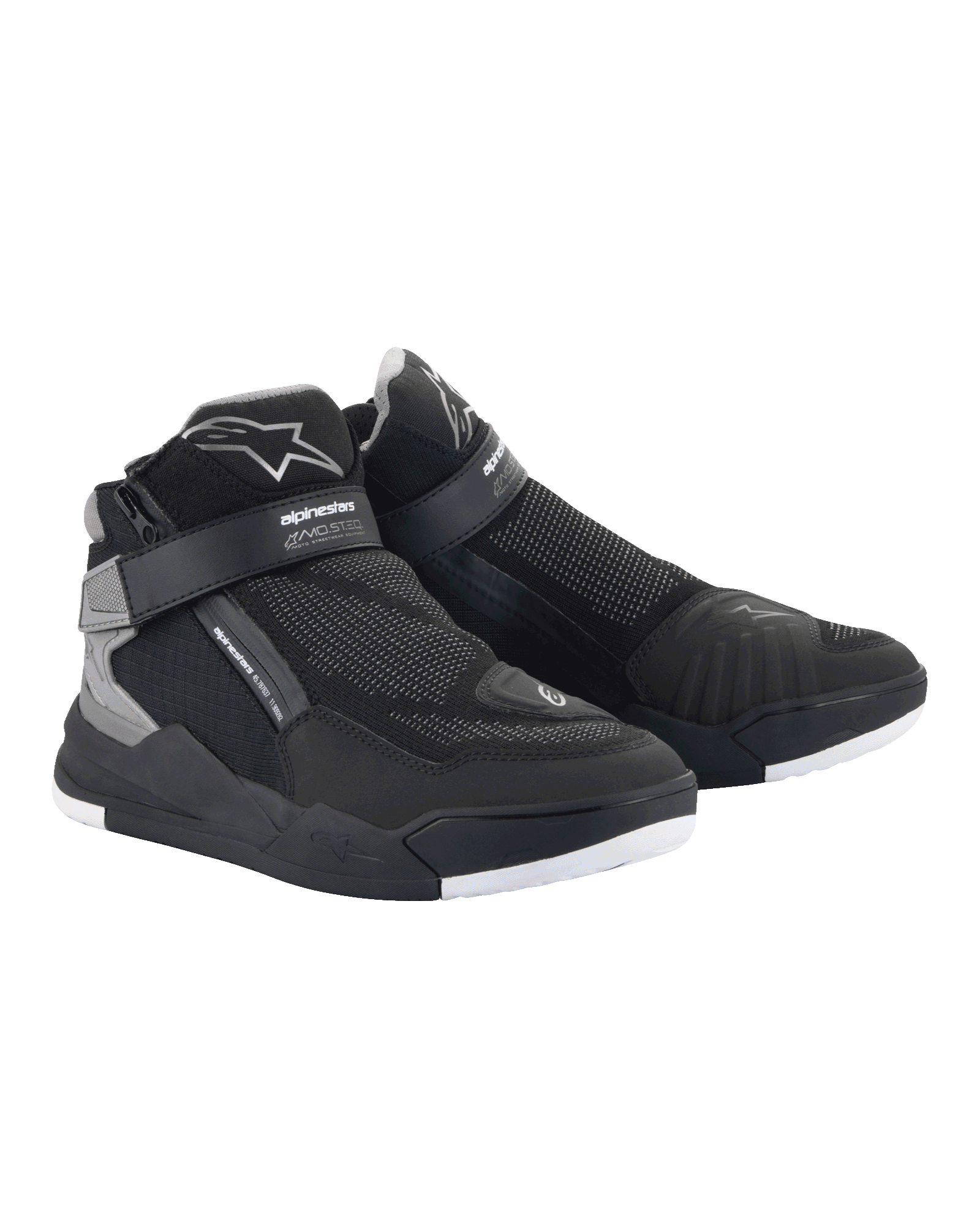 Alpinestars Speedflight Street Shoes, Noir et Gun Metal, chaussures de moto urbaines dotées d'une tige en maille avec renforts en TPU, fermeture à glissière latérale et sangle de cheville à boucles et crochets, design contemporain inspiré des baskets