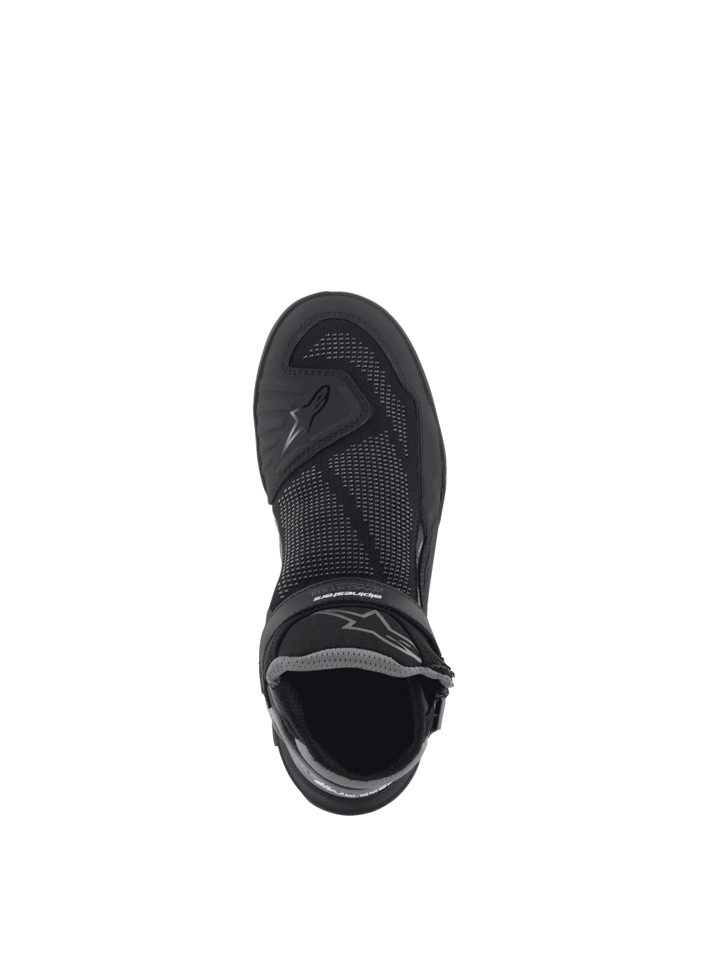 Alpinestars Speedflight Street Shoes, Black Gun Metal urban motorcycle shoes with knitted mesh upper and logo.