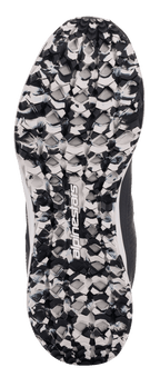Chaussures Alpinestars Speedforce, détail de la semelle extérieure, noir et blanc marbré, motif de crampons texturé avec logo Alpinestars central, chaussure de moto décontractée conçue pour l'adhérence et le confort