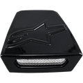 Alpinestars Supertech M10/M8, cadre de ventilation arrière pour casque, accessoire pour casque, noir brillant, logo étoile embossé sur la surface supérieure, insert de grille en maille métallique argentée, composant de ventilation trapézoïdal pour casques tout-terrain