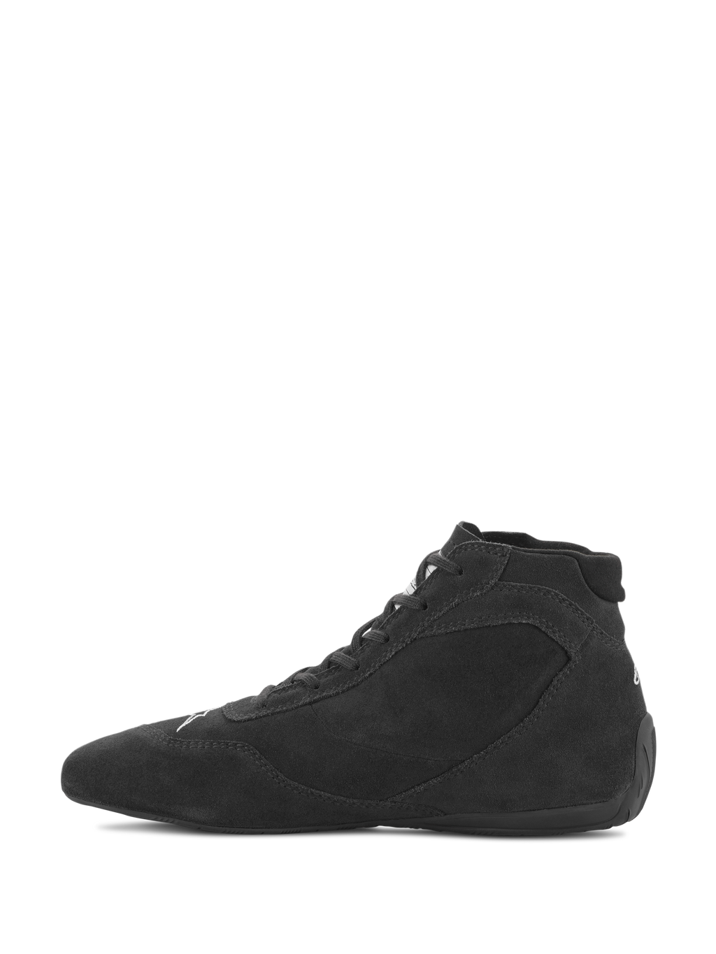 Chaussures Alpinestars SP V2, chaussures de course automobile, noires, profil montant élégant avec tige en daim de première qualité et semelle en caoutchouc fine, conçues pour un ressenti précis des pédales en sport automobile
