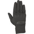 Alpinestars Stella C1 Windstopper V2 Gloves, Women's Urban Motorcycle Gloves, Black, back-of-hand view, featuring subtle integrated knuckle protection, embossed logo on the cuff, and windproof GORE-TEX Windstopper textile