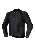 Alpinestars Veste En Cuir Missile V3, veste de moto racing pour homme, noire, en cuir bovin premium avec protections d'épaules et design Tech-Air Ready