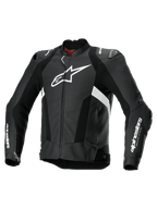 Alpinestars Veste En Cuir Missile V3 Airflow, veste moto racing perforée pour homme en noir et blanc, en cuir bovin premium avec protections d'épaules et compatible Tech-Air