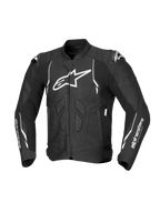 Alpinestars veste en cuir Dusk, veste de moto racing pour homme, noire et blanche, cuir de bovin premium, certifiée CE AA, compatible Tech-Air.