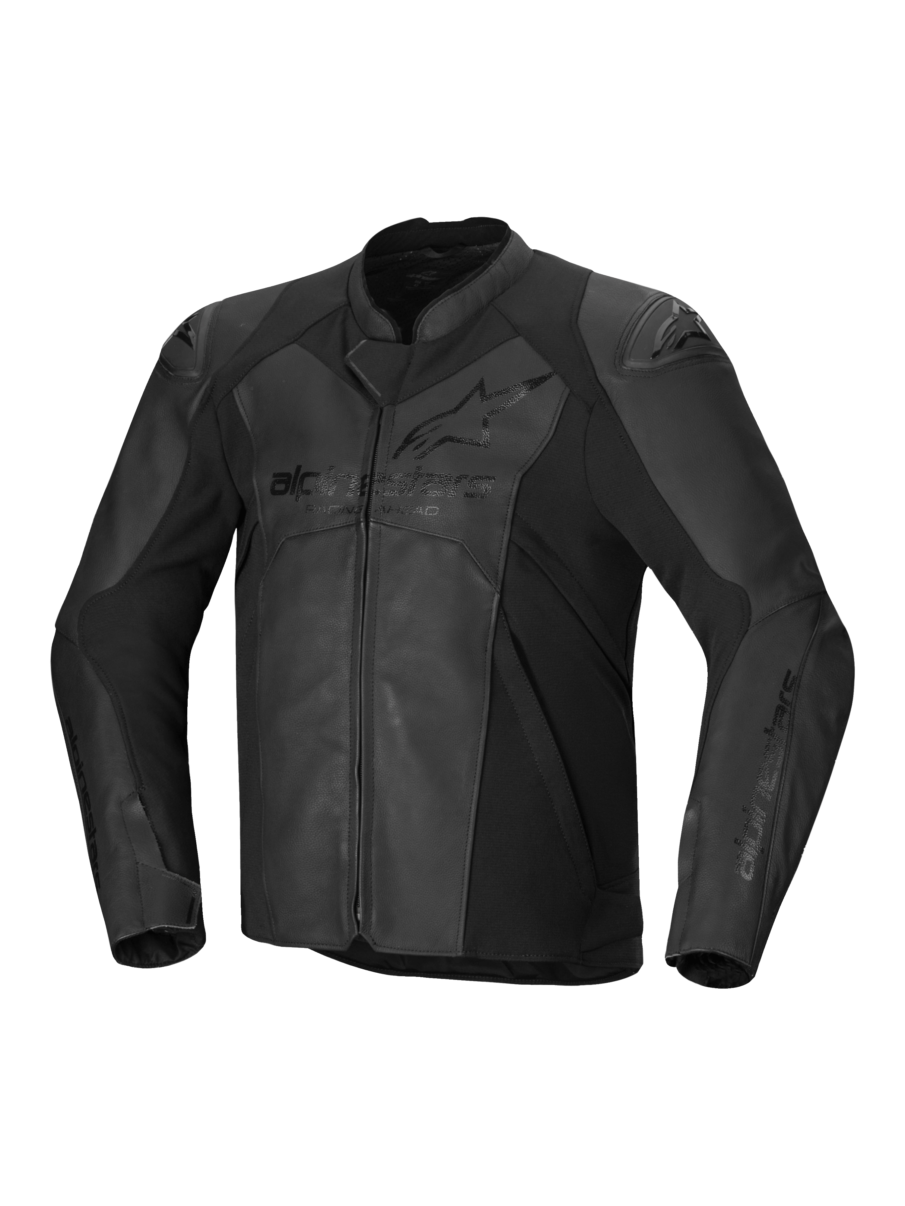 Alpinestars Faster V3 Leather Jacket, Men's Motorcycle Racing Jacket, Black, CE Certified, premium leather construction with stretch panels