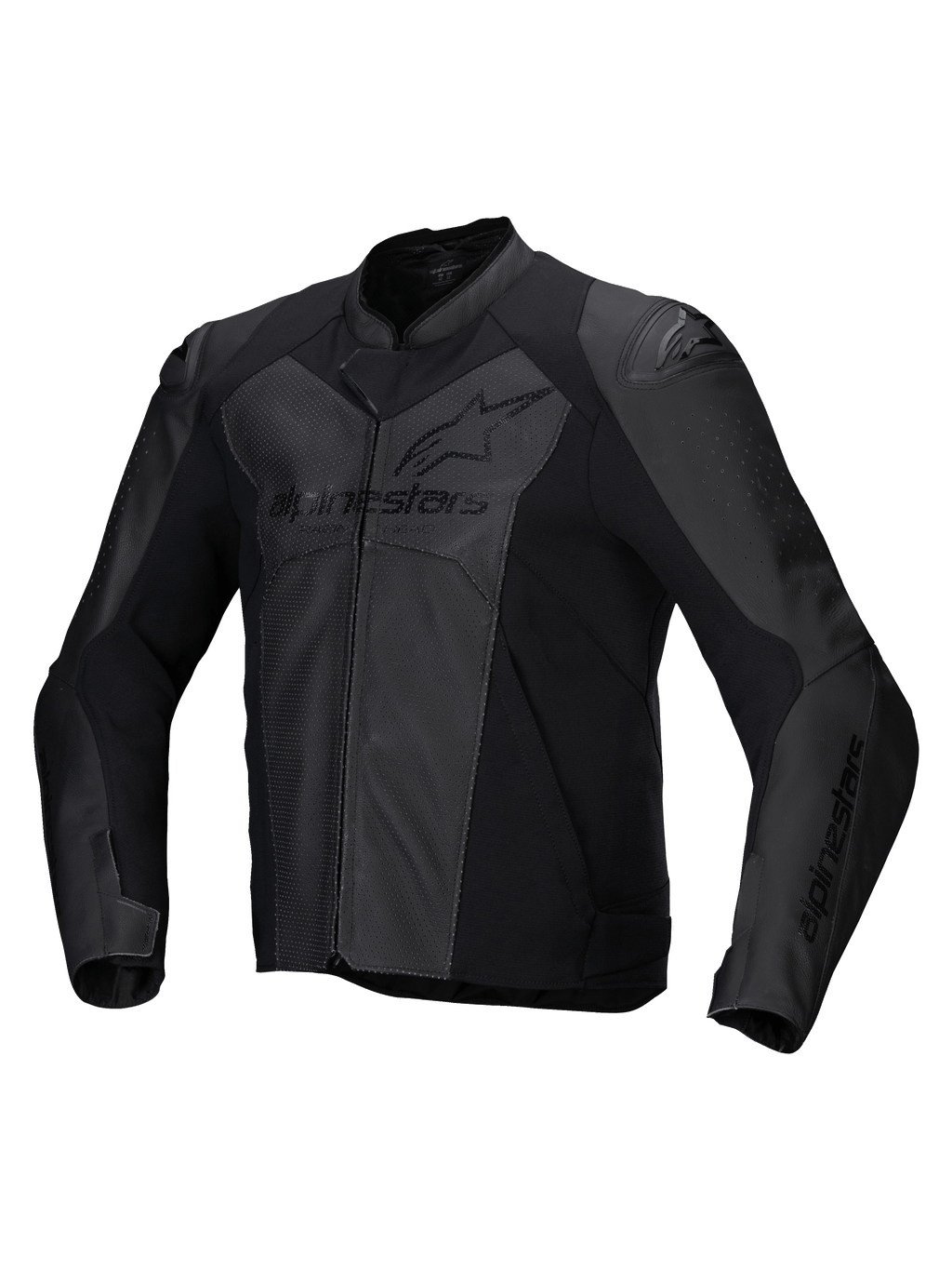 Alpinestars Veste En Cuir Faster V3 Airflow, veste de moto sportive pour homme, noire, en cuir perforé avec protections d'épaules
