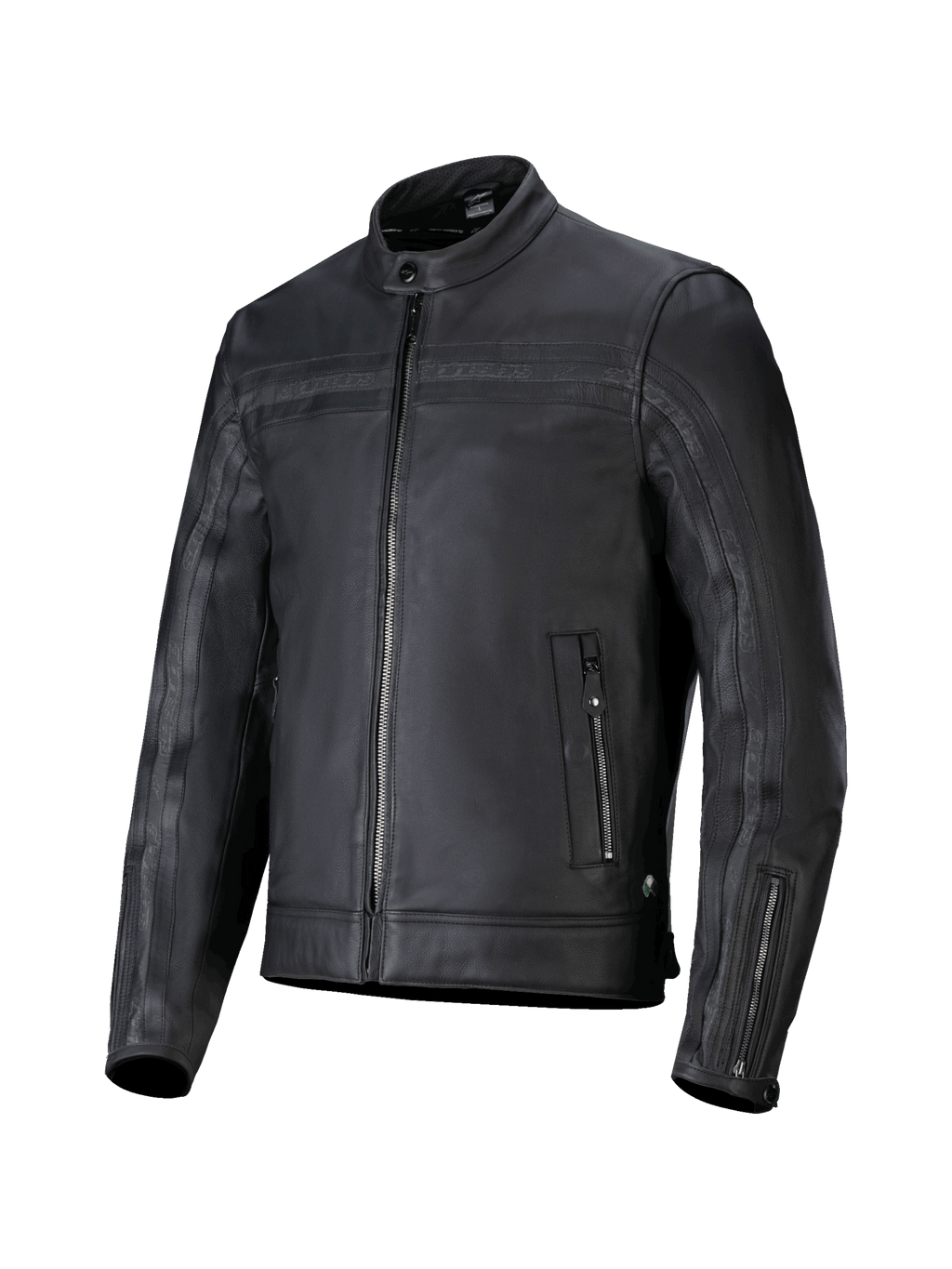 Alpinestars veste en cuir Dyno, blouson de moto urbain pour homme, noir, cuir de bovin premium, prêt pour airbag Tech-Air et certifié CE