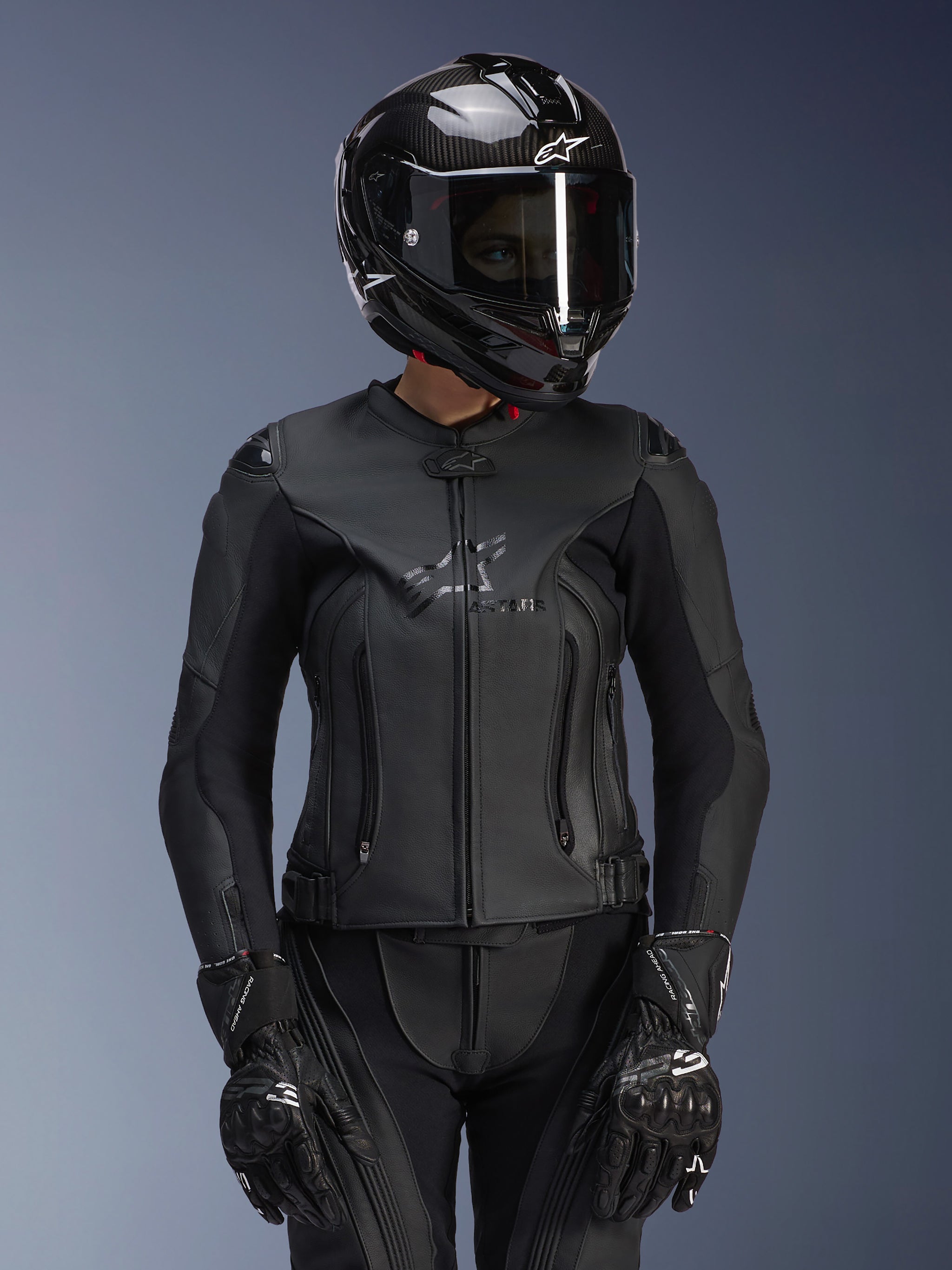 Women Stella GP Plus V4 Leather Jacket