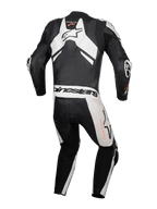Alpinestars GP Plus V4 Sprint, combinaison en cuir de moto pour homme, une pièce, noire et blanche avec bosse aérodynamique, certifiée CE classe AAA, conçue pour la course de haute performance