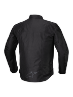 Alpinestars Veste Imperméable T-SPS V2, blouson de moto textile pour homme, noir, vue de dos avec détails réfléchissants et dos allongé