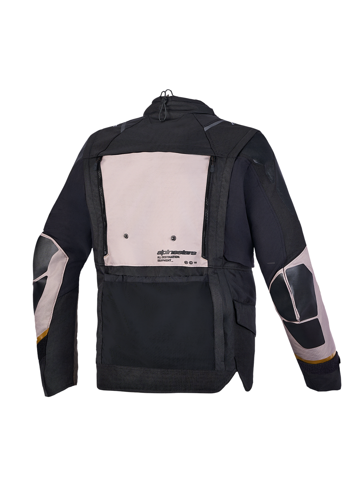 Alpinestars Harok V 2 Drystar Veste, veste de moto adventure, aluminium, taupe et noir, vue de dos montrant les caractéristiques de protection et les panneaux de ventilation modulaires