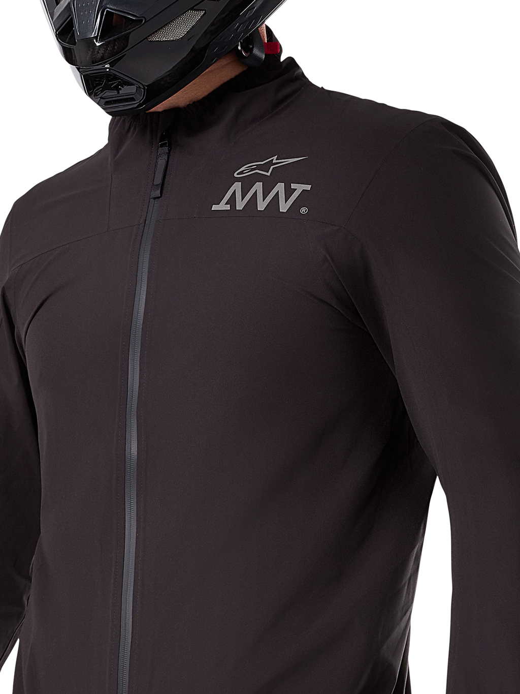 Doublure de veste Alpinestars AMT-8 Stretch Drystar® XF, couche extensible noire imperméable et coupe-vent, vêtement technique compactable pour la moto d'aventure