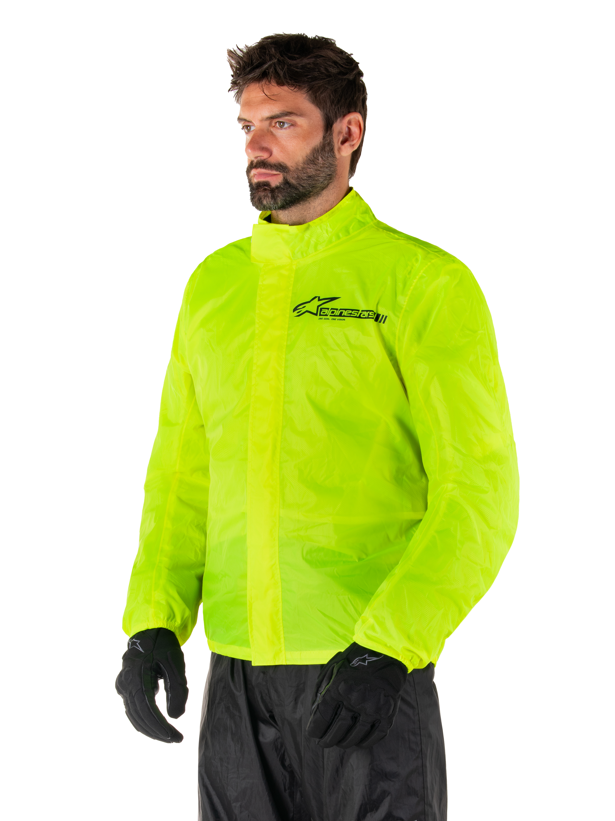 Veste Pluie Moto Imperméable Réfléchissante Fluo - Coupe-Vent 100% Étanche 3XL Noir/Fluo