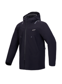 Alpinestars C-7 Drystar XF Jacket, Men's Black waterproof motorcycle commuting jacket with integrated hood and reflective details, CE Class A certified
