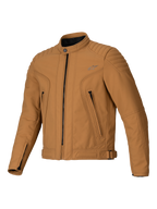Veste Alpinestars Clayton WR, Utility Brown Light Gold, veste de moto en textile avec panneaux matelassés aux épaules et aux avant-bras, design urbain slim-fit avec poches zippées et finition déperlante.