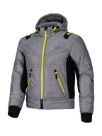 Alpinestars Veste Imperméable Mohobbs, veste de moto urbaine pour homme, grise et jaune, avec protections d'épaules et de coudes certifiées CE