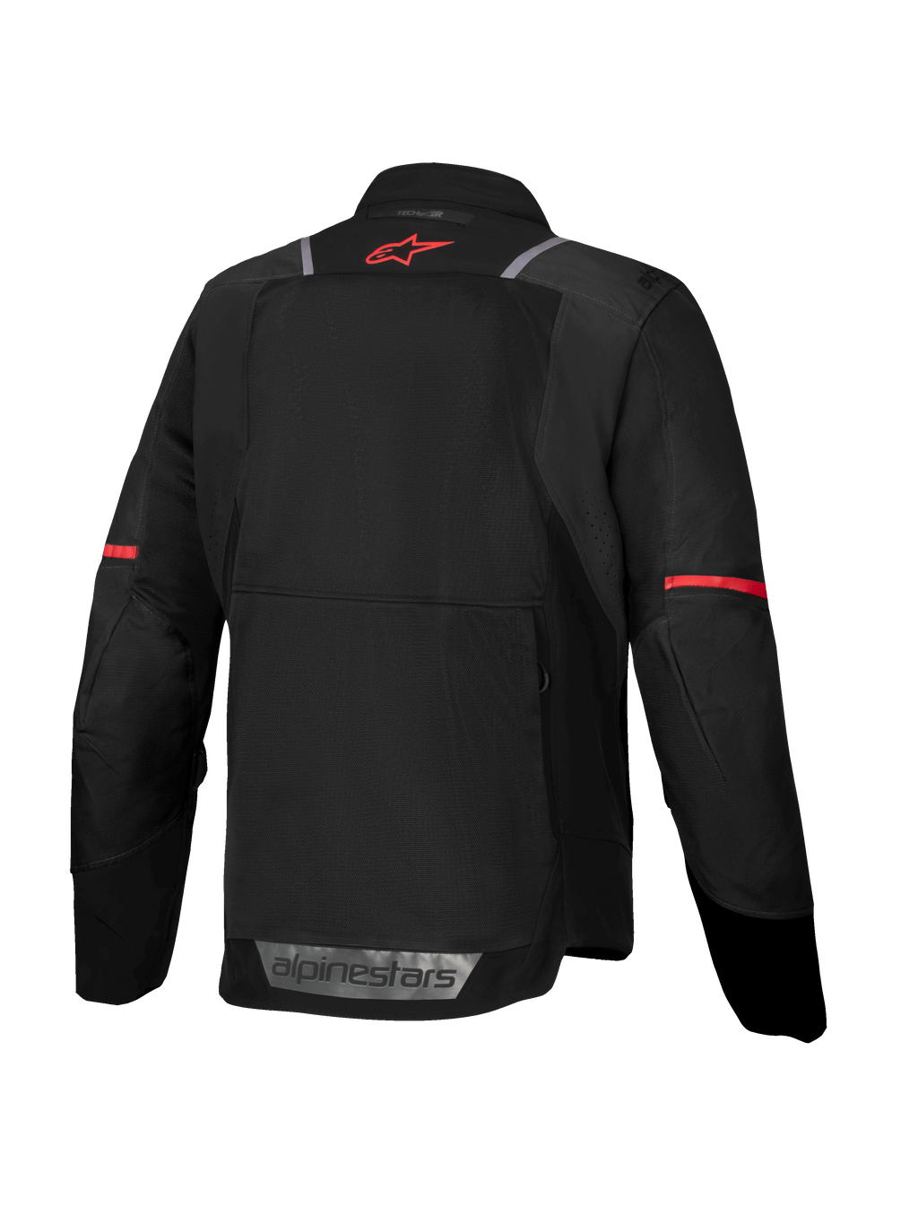 Veste de moto Alpinestars ST-2 Air, homme, noire et rouge, vue de dos avec mesh, compatible Tech-Air et réfléchissante.