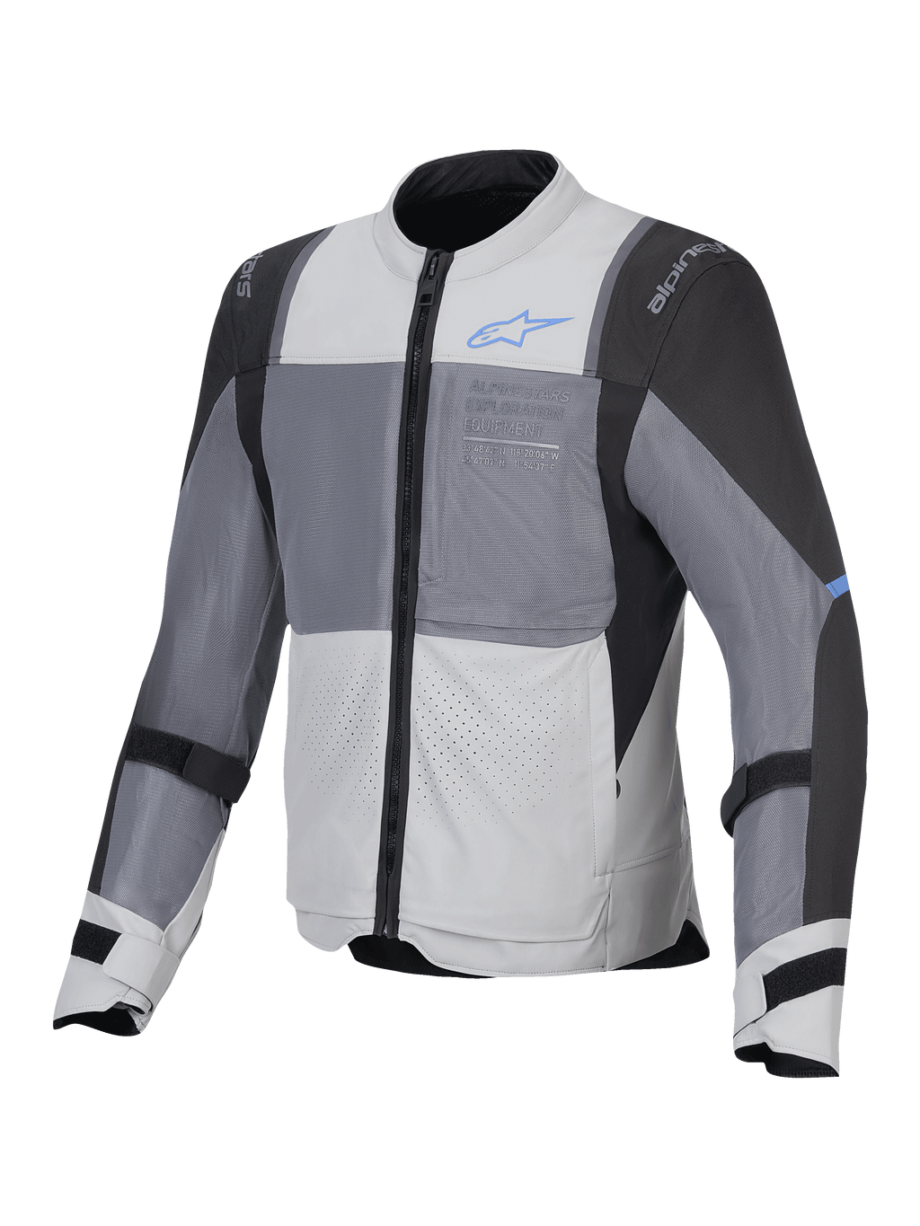 Alpinestars Veste Air ST-2, veste de moto touring pour homme, gris clair, gris foncé et noire, certifiée CE Classe AA, avec panneaux de ventilation en mesh et protections Nucleon Flex Plus