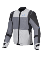 Alpinestars Veste Air ST-2, veste de moto touring pour homme, gris clair, gris foncé et noire, certifiée CE Classe AA, avec panneaux de ventilation en mesh et protections Nucleon Flex Plus